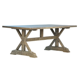 Jayce 79" Reclaimed Pine Rectangular Antique Grey Wash Trustle Table