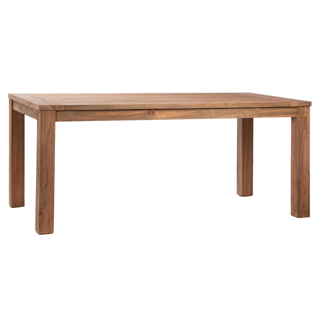 Silas 71" Rectangular Indoor-Outdoor Teak Dining Table with Block Style 4 Leg Base