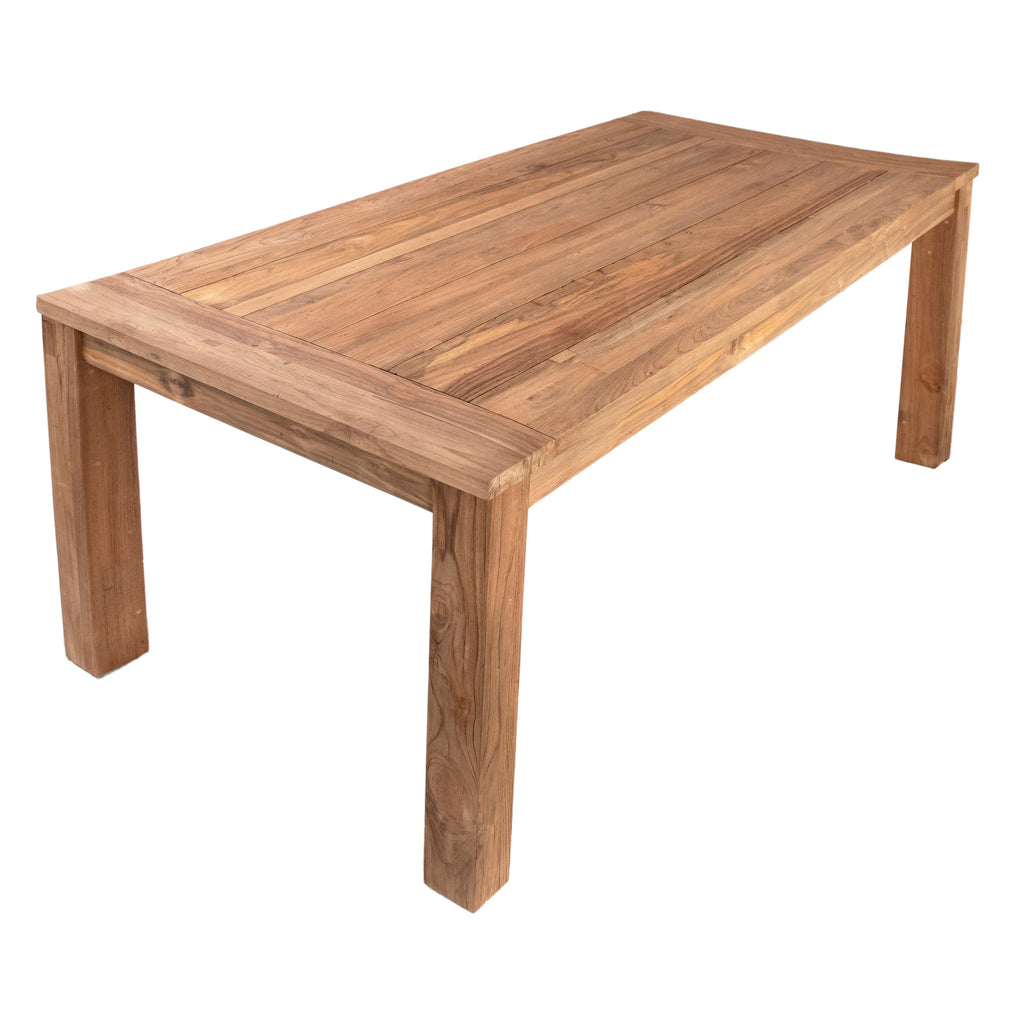 Silas 71" Rectangular Indoor-Outdoor Teak Dining Table with Block Style 4 Leg Base