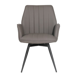 Nesbit Dining Chair PU Leather and Iron - Grey and Black