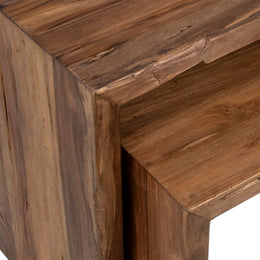 Camila Rectangular Reclaimed Teak Waterfall Nesting Side Tables