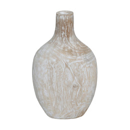 Cedric Vase Teak Root - Antique White