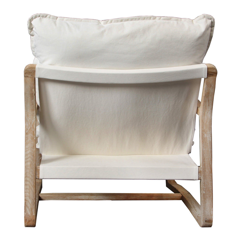 Axel Modern Natural Oak and Cream Cotton Upholstered Lounge Occasional Chair