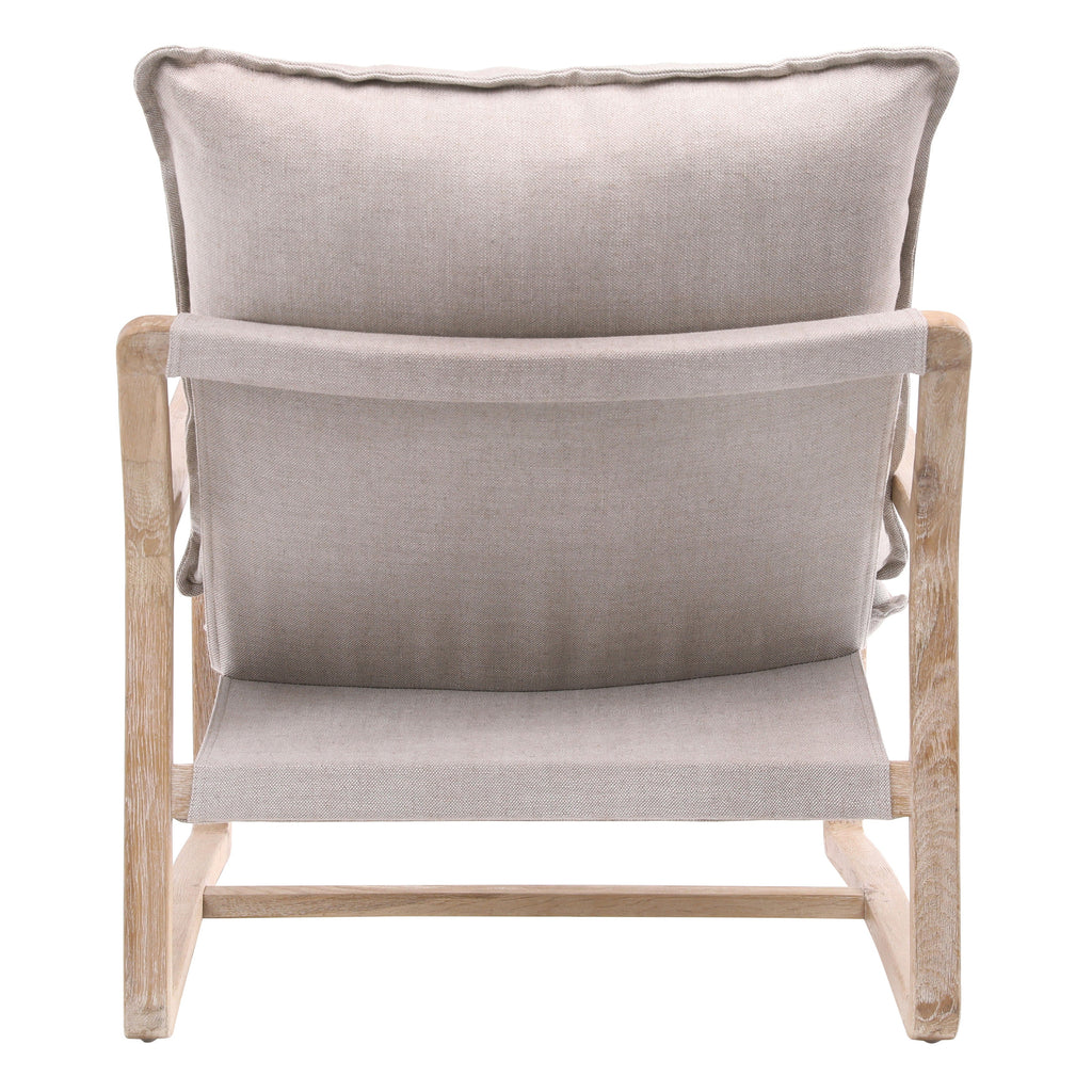 Axel Modern Bleached Oak and Sand Cotton Upholstered Lounge Occasional Chair