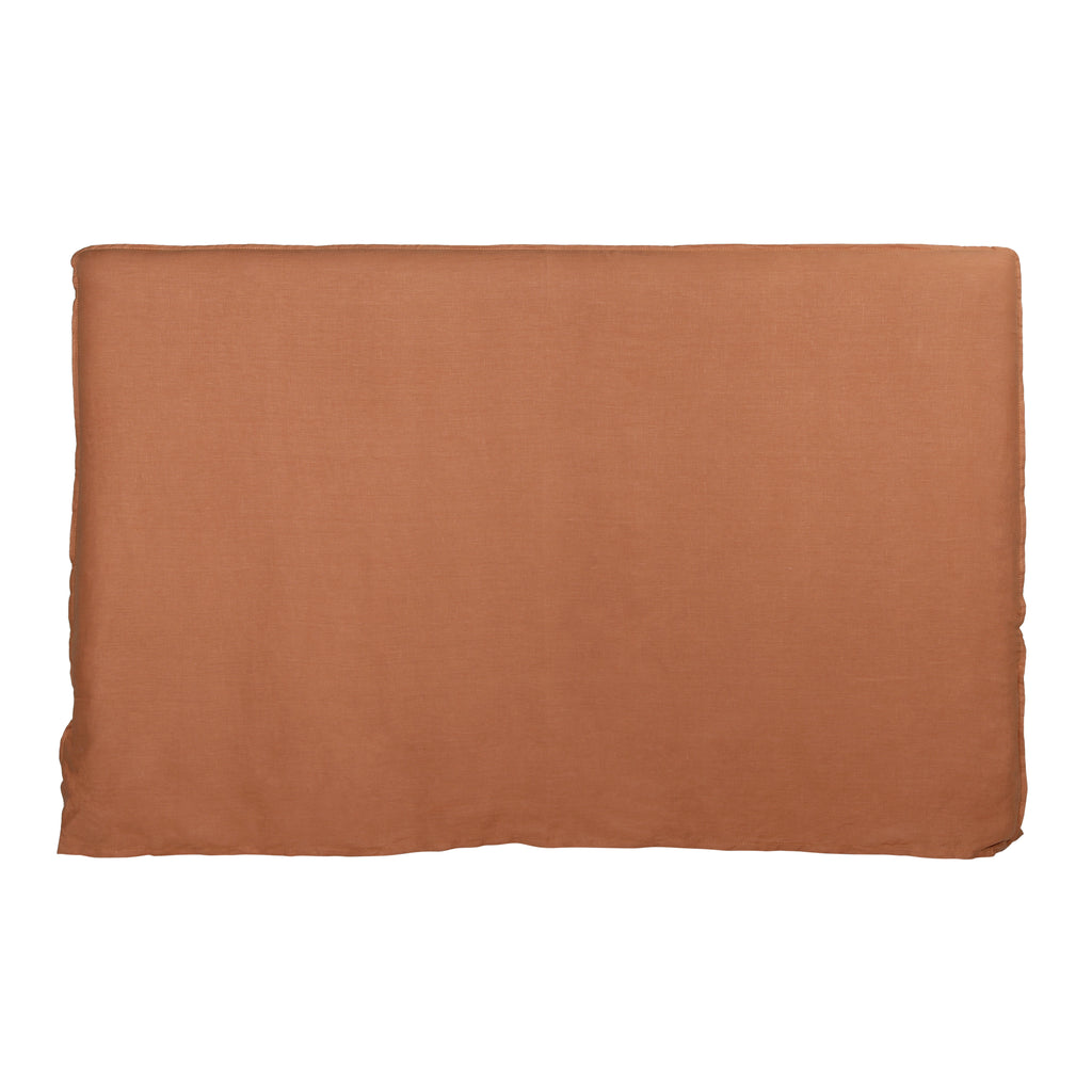 Whitney Bed Linen Blend Upholstered Slipcover and Birch Wood Frame - Terracotta