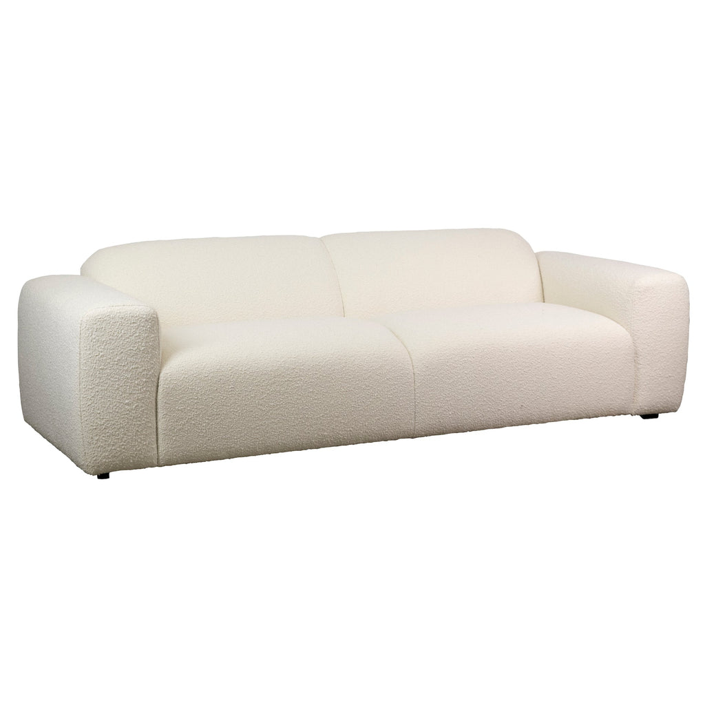 Oliver 97" Natural White Boucle Tight Back and Seat Sofa with Track Arms