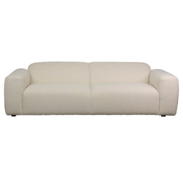 Oliver 97" Natural White Boucle Tight Back and Seat Sofa with Track Arms