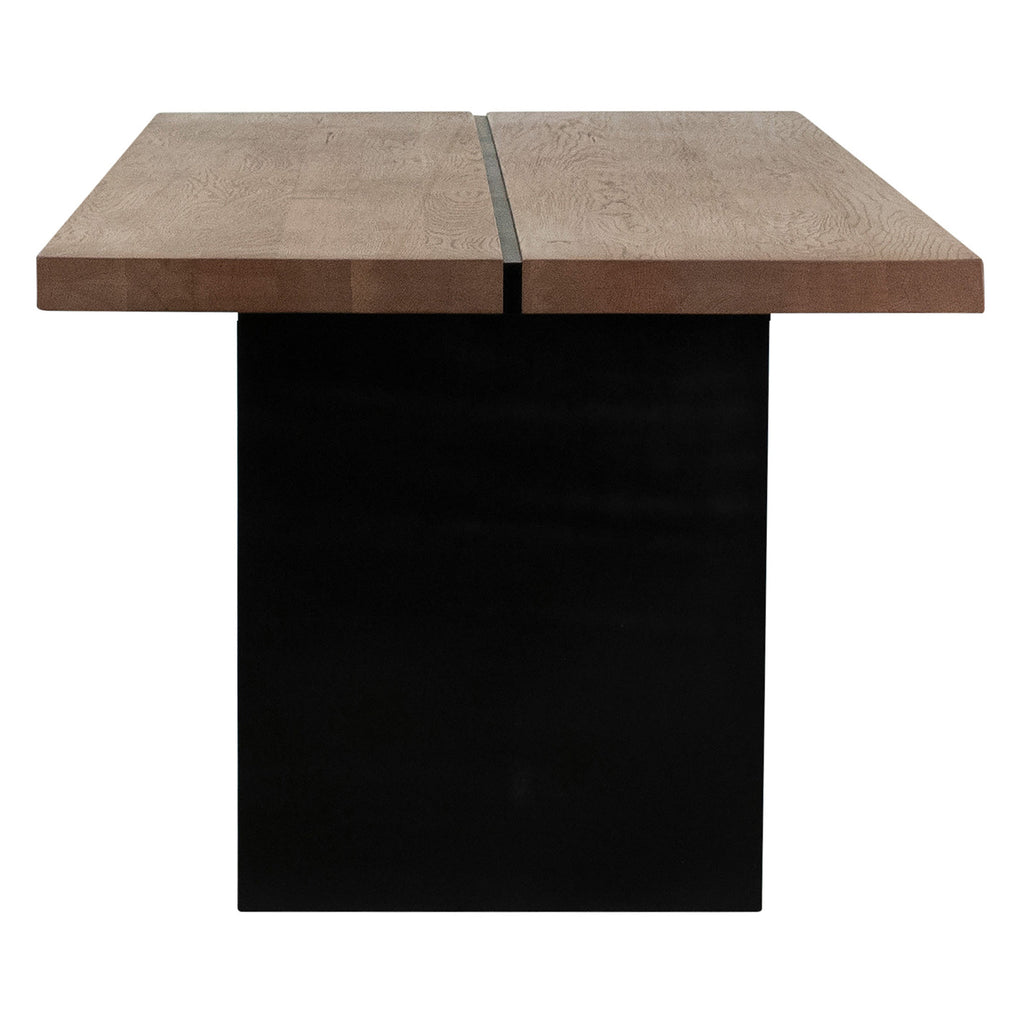 Lily 95" Rectangular Reclaimed Oak and Iron Double Pedestal Base Dining Table