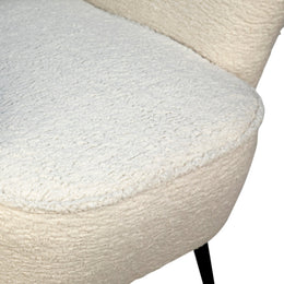 Zani White Faux Sheepskin Upholstered Occasional Arm Chair