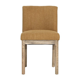 Cory Dining Chair Polyester Upholstery and Ash Wood - Mustard and Natural