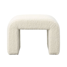 Kenneth Bench Small Faux Sheepskin and Select Hardwood - Ivory