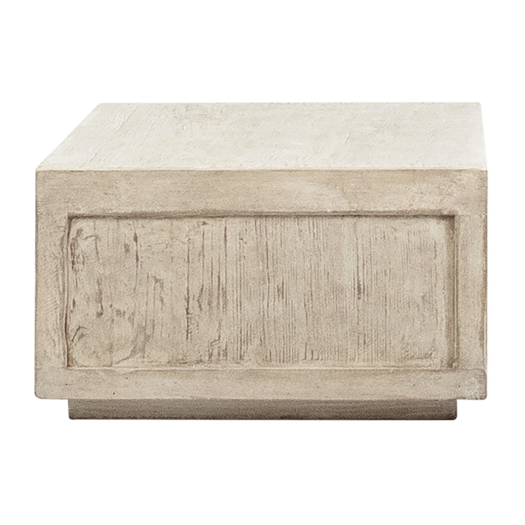 Stark Rectangular Reclaimed Pine Open Frame Coffee Table in a Light Wash Finish