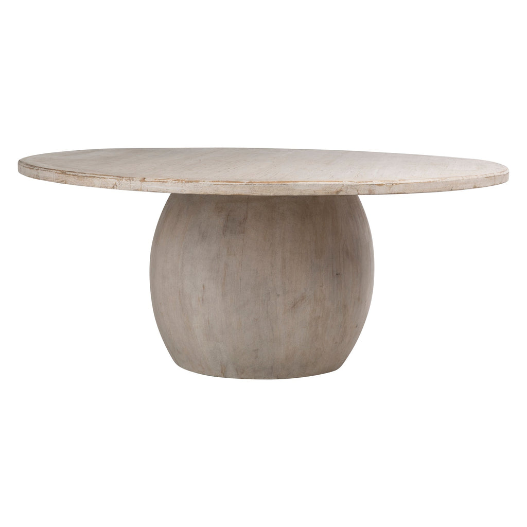 Sophia 72" Round Reclaimed Pine Modern Dining Table with Ball Pedestal Base