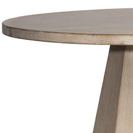 Xavier 48" Round Reclaimed Pine Light Wash Pedestal Dining Table