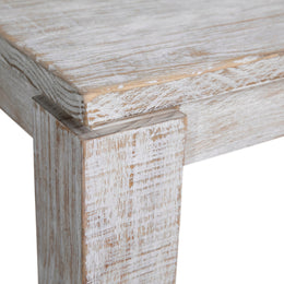 Datona 22" Square Reclaimed Pine White Wash Block Feet Side Table