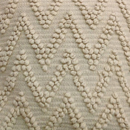 Augusta Handwoven and Hand Knotted Modern Cotton Zig Zag 20x20 Square Throw Pillow in Ivory