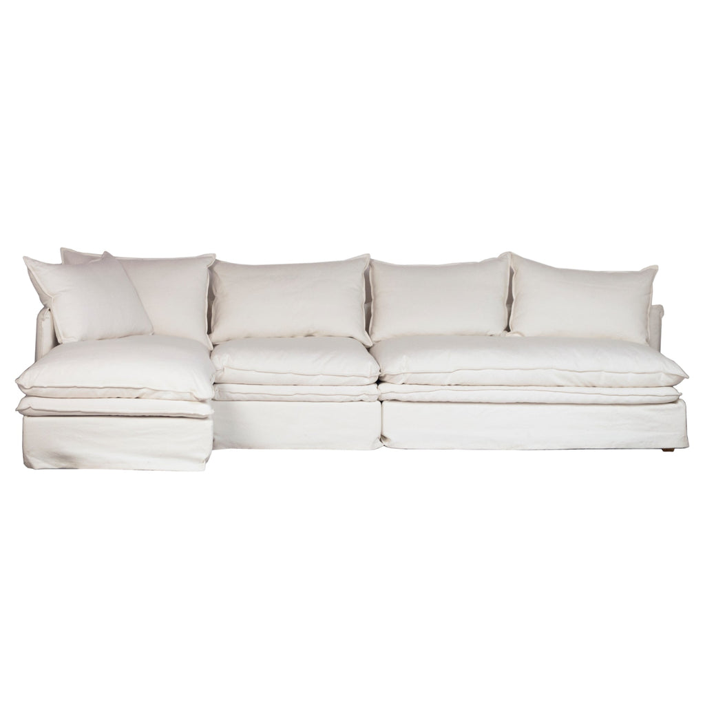 Lauren White LAF Slip Cover Style Sofa Chaise