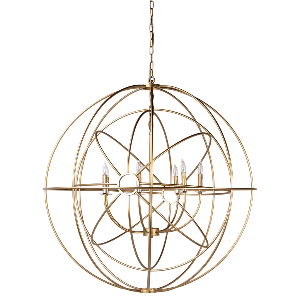 Mondi 40" Modern Gold Globe Chandelier with 7 Bulbs