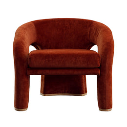 Griselda Occasional Chair Polyester Velvet Upholstery and Select Hardwood Frame - Burgundy