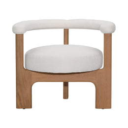 Carter Occasional Chair Polyester Upholstery and Tzalam Wood - White and Natural