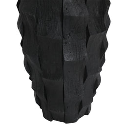 Reeves Table Lamp Wood and Raffia Shade - Black and Natural