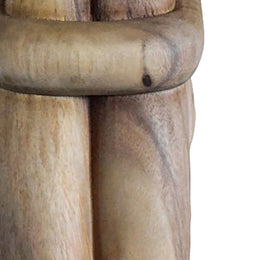 Reflection Hand Carved Suar Hardwood Tabletop Figurine Sculpture