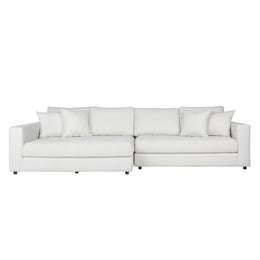 Maxe Chaise Sectional Polyester Upholstery and Select Hardwood Frame - Ivory