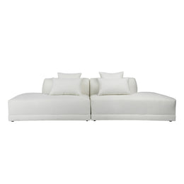 Hart Bumper Sectional Polyester Upholstery and Select Hardwood Frame - White