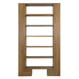 Almanza Bookcase Oak Wood and Oak Veneer - Natural