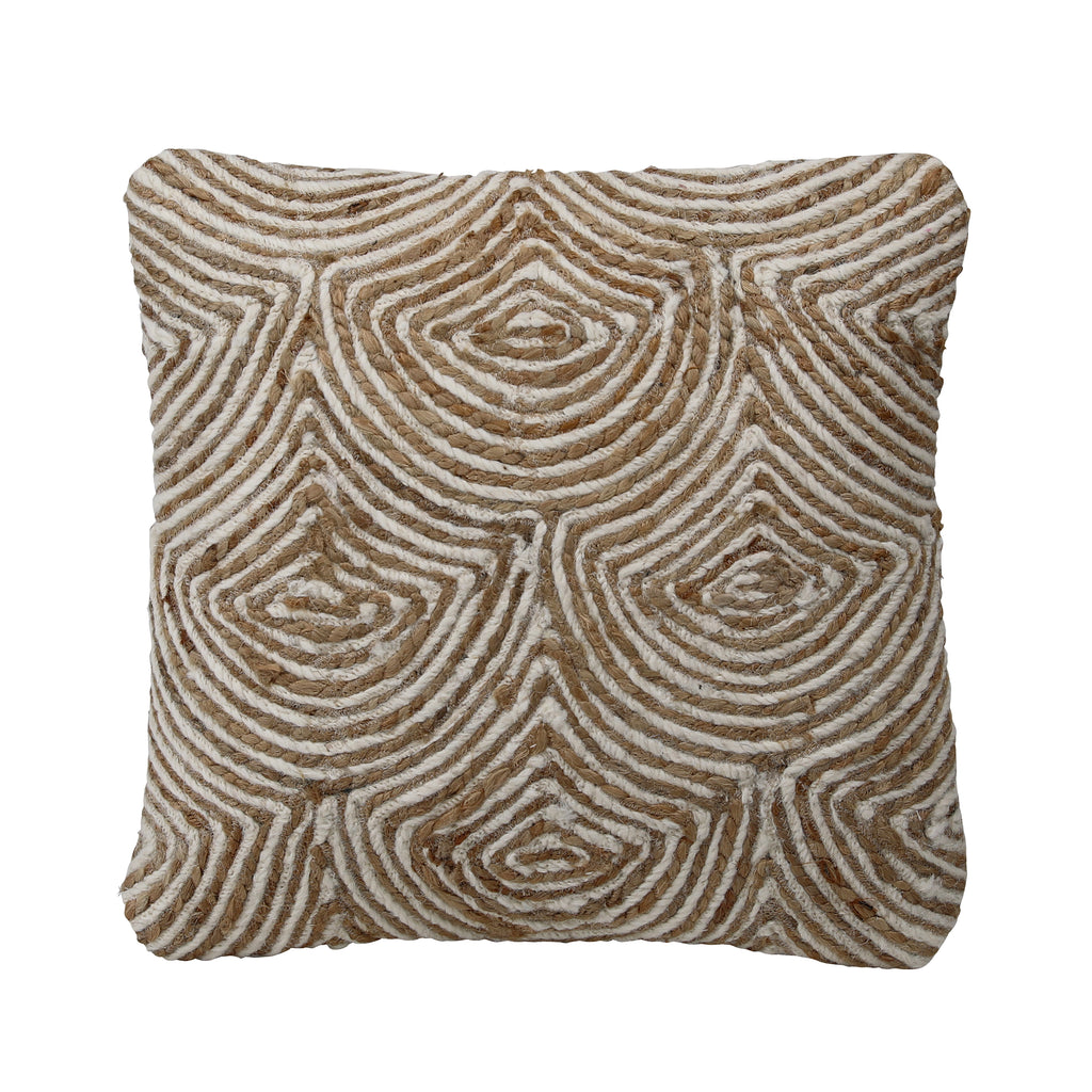 Tabitha Pillow Handwoven Wool and Jute - Natural