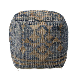 Frank Pouf - Denim Blue and Tan