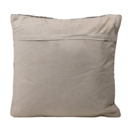 Jabari Pillow Handwoven Wool and Cotton - Charcoal, Grey and Ivory