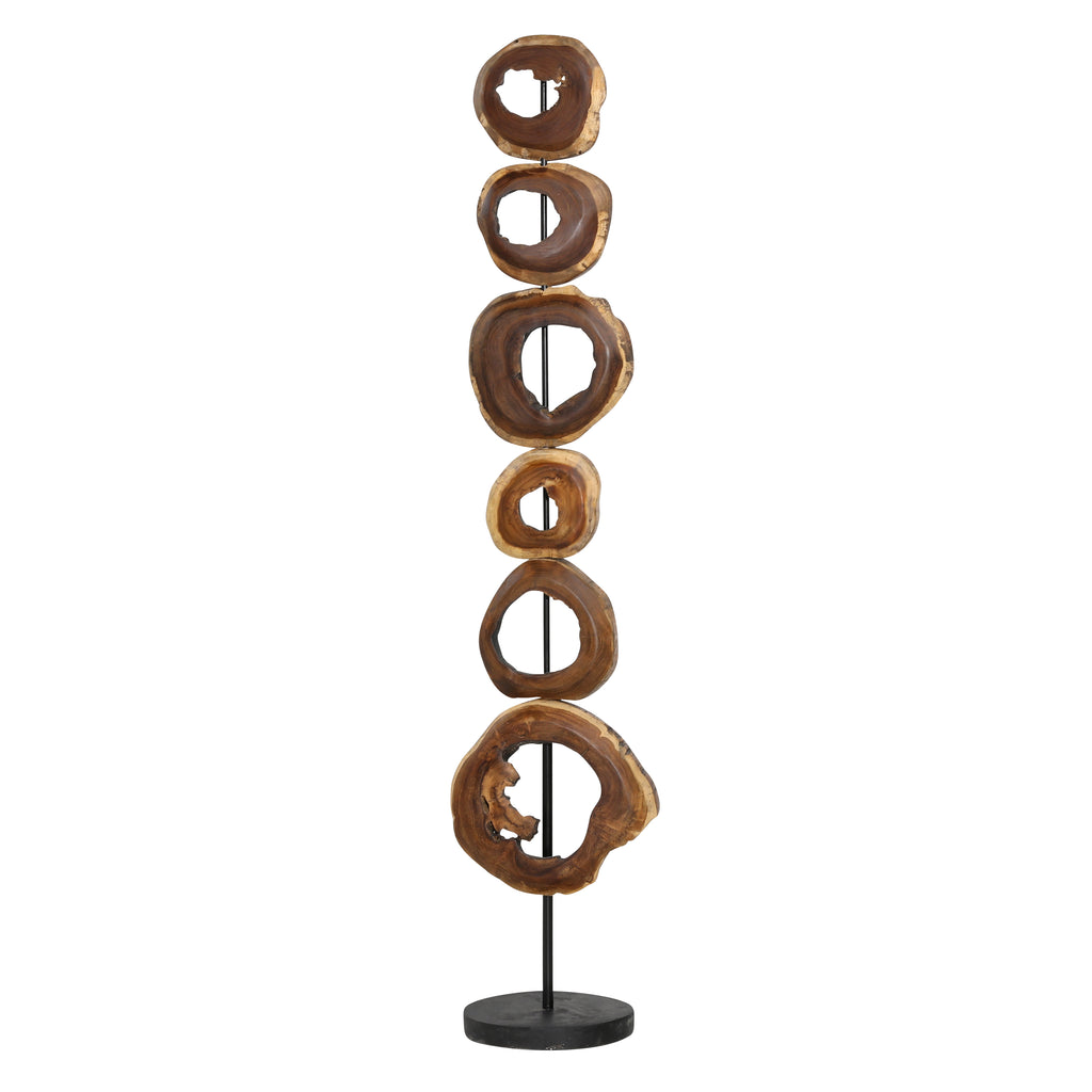 Valeria Sculpture Wood and Iron - Black and Natural