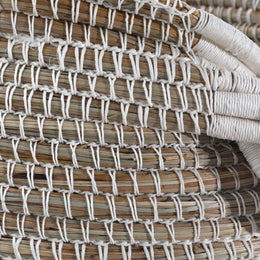 Dwight Basket Seagrass and Cotton Rope - Light Natural and White