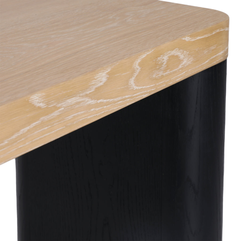 Price Console Table Sungkai Wood and Oak Veneer - Black and Natural