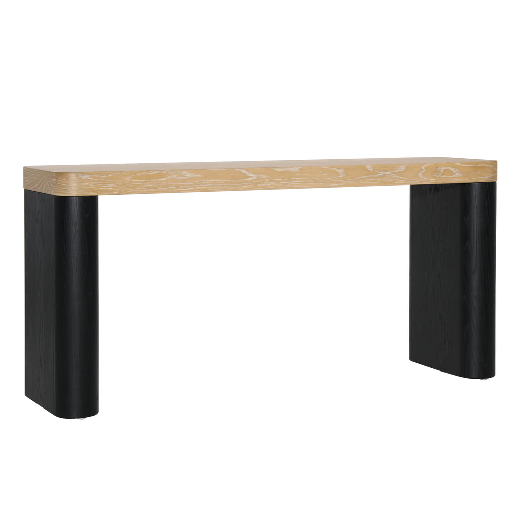 Price Console Table Sungkai Wood and Oak Veneer - Black and Natural