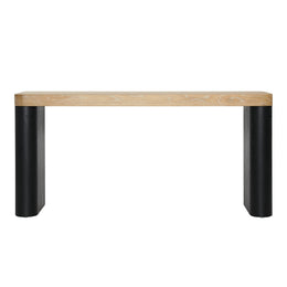 Price Console Table Sungkai Wood and Oak Veneer - Black and Natural
