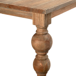 Owen 86" Rectangular Reclaimed Mindi Wood Carved 4-Leg Dining Table