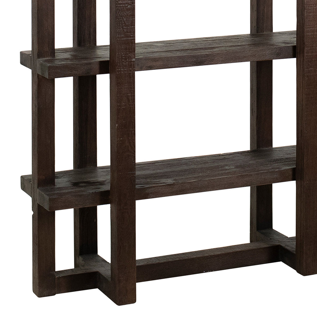 Hannah 95" Tall Modern Reclaimed Pine Bookcase in Dark Brown