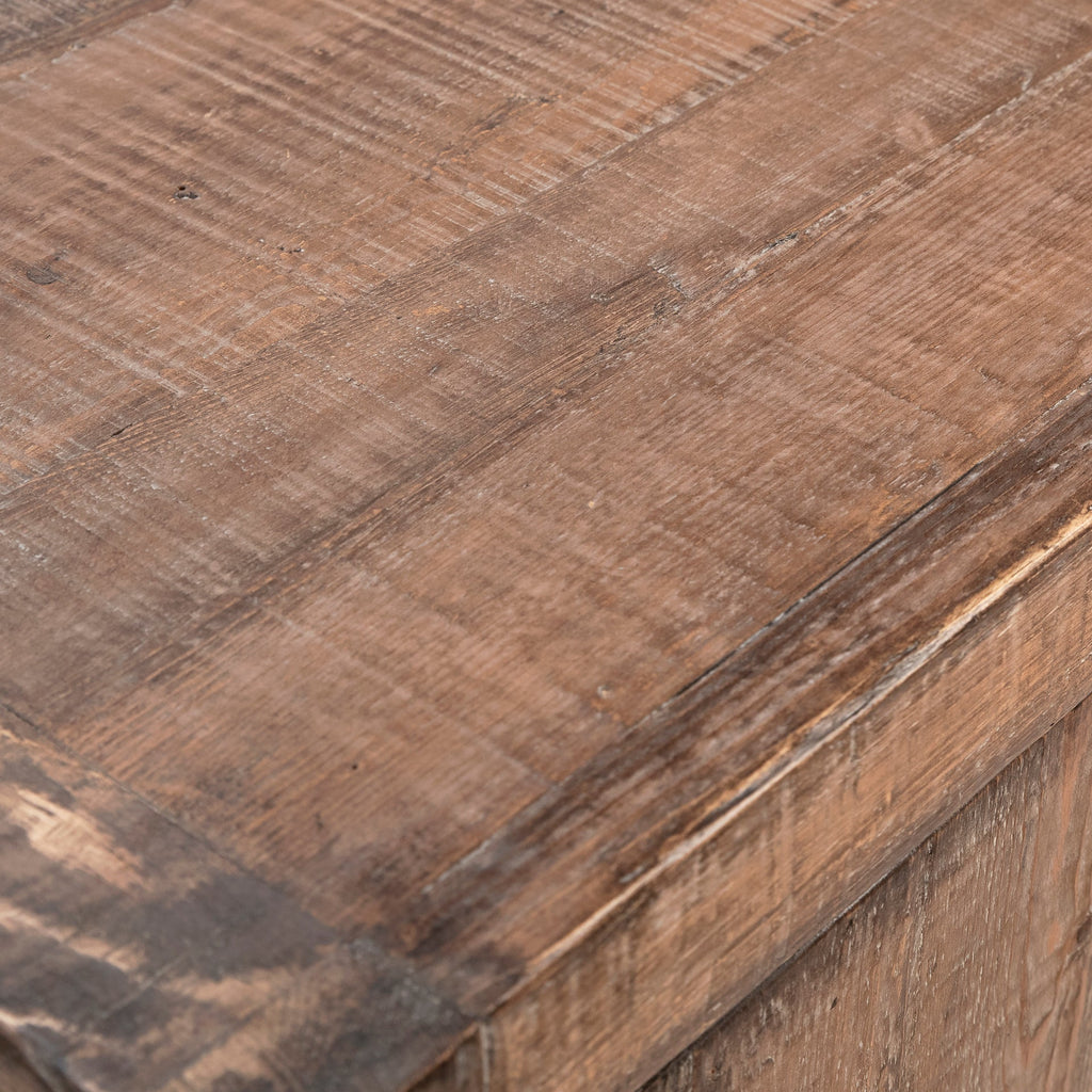 Kali 87"  Reclaimed Pine Textured Sideboard in Medium Brown
