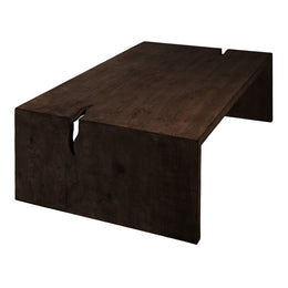 Evie Reclaimed Pine Waterfall Coffee Table, Espresso