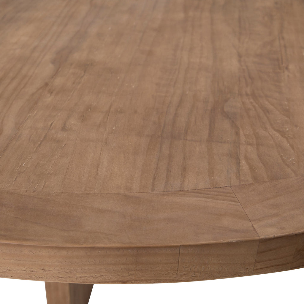 Landon 72" Round Reclaimed Pine Natural Finish Dining Table with Cross Base
