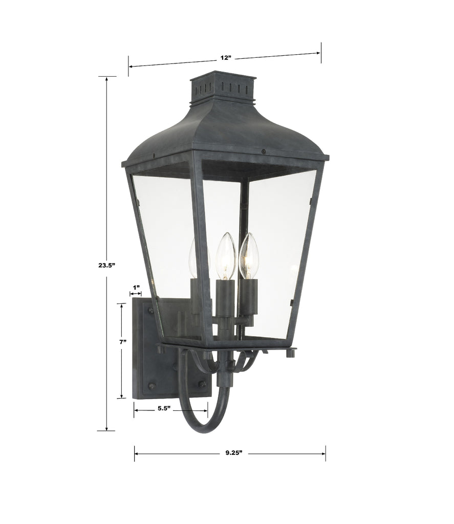 Dumont 3 Light Outdoor Sconce