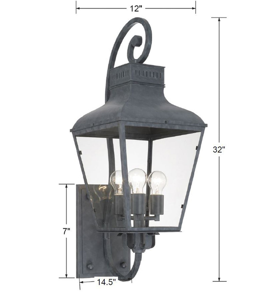 Dumont 3 Light Outdoor Sconce