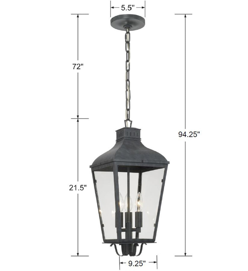 Dumont 3 Light Outdoor Pendant