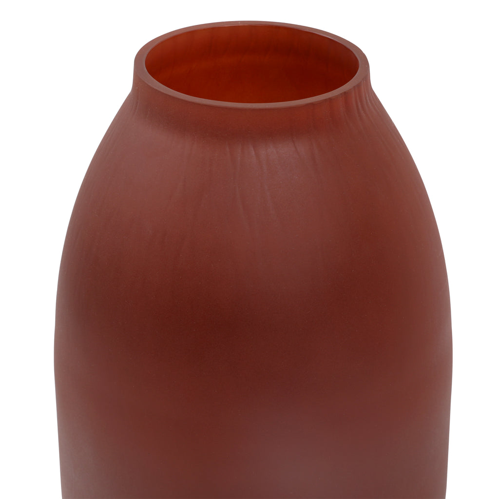 Aaden Small Glass Vase - Matte Burgundy