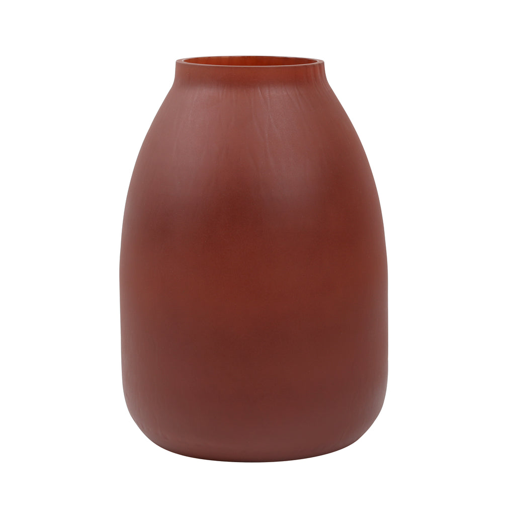 Aaden Small Glass Vase - Matte Burgundy