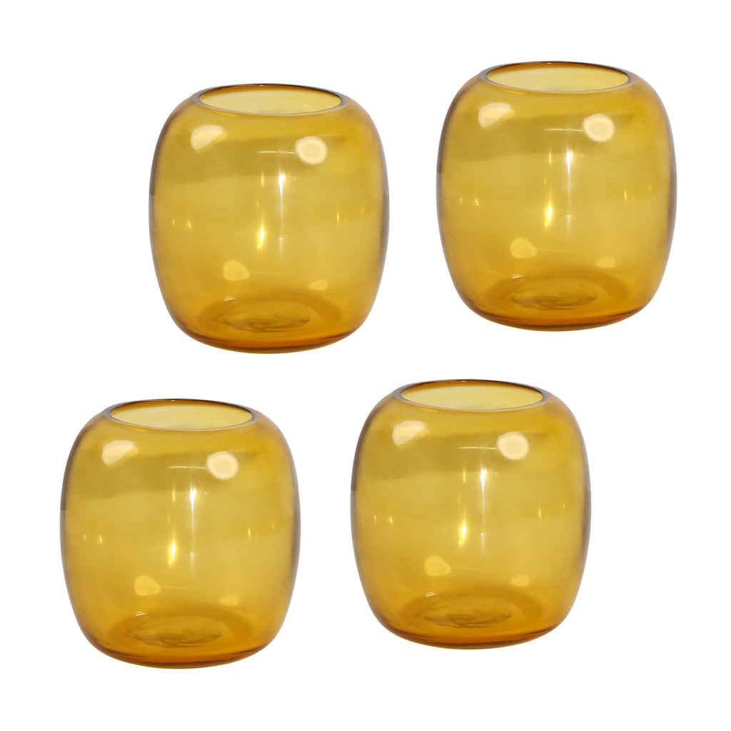 Larisa Votive Set of 4 Glass - Transparent Amber