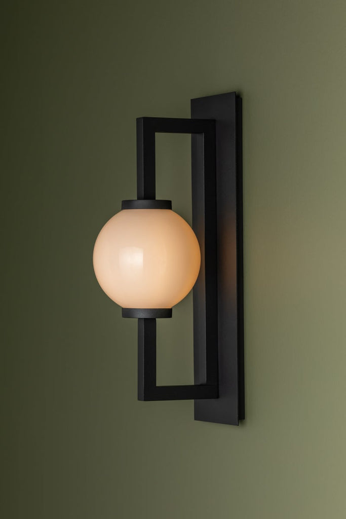 Darwin Wall Sconce, Textured Black-6"