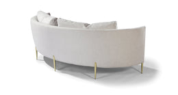 Decked Out Sofa In White Crypton Performance Fabric With Satin Brass Legs